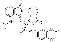N-[2'-[(1S)-1-(3-Ethoxy-4-methoxyphenyl)-2-(methylsulfonyl)ethyl]-1,1',3,3'-tetrahydro-1,1',3,3'-tetraoxo[2,4'-bi-2H-isoindol]-4-yl]acetamide molecular structure (CAS 1802246-60-1)