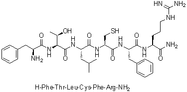 L-Phenylalanyl-L-threonyl-L-leucyl-L-cysteinyl-L-phenylalanyl-L-argininamide molecular structure (CAS 180387-76-2)