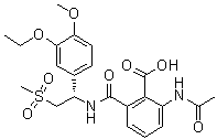 2-(Acetylamino)-6-[[[(1S)-1-(3-ethoxy-4-methoxyphenyl)-2-(methylsulfonyl)ethyl]amino]carbonyl]benzoic acid molecular structure (CAS 1809170-71-5)