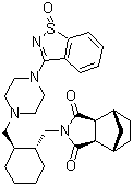 (3aR,4S,7R,7aS)-Hexahydro-2-[[(1R,2R)-2-[[4-(1-oxido-1,2-benzisothiazol-3-yl)-1-piperazinyl]methyl]cyclohexyl]methyl]-4,7-methano-1H-isoindole-1,3(2H)-dione molecular structure (CAS 1809325-45-8)