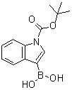 结构式 CAS# 181365-26-4, [1-(叔丁氧羰基)-1H-吲哚-3-基]硼酸