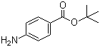 结构式 CAS# 18144-47-3, 4-氨基苯甲酸叔丁酯; 对氨基苯甲酸叔丁酯