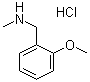 structure of CAS# 181880-42-2, 2-Methoxy-N-methylbenzenemethanamine hydrochloride