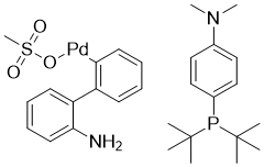 structure of CAS# 1820817-64-8, Methanesulfonato{[4-(N,N-dimethylamino)phenyl]di-t-butylphosphino}(2'-amino-1,1'-biphenyl-2-yl)palladium(II);APhos Pd G3