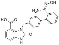 (Z)-3-((2'-(n'-hydroxycarbamimidoyl)-[1,1'-biphenyl]-4-yl)methyl)-2-oxo-2,3-dihydro-1H-benzo[d]imidazole-4-carboxylic acid molecular structure (CAS 1821386-21-3)