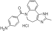 structure of CAS# 182202-75-1, (4-Aminophenyl)(4,5-dihydro-2-methylimidazo[4,5-d][1]benzazepin-6(1H)-yl)methanone hydrochloride