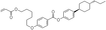 structure of CAS# 182311-45-1, trans-4-[[6-[(1-Oxo-2-propenyl)oxy]hexyl]oxy]benzoic acid 4-(4-propylcyclohexyl)phenyl ester;4-[[6-[(1-Oxo-2-propen-1-yl)oxy]hexyl]oxy]benzoic acid 4-(trans-4-propylcyclohexyl)phenyl ester