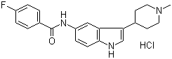 4-Fluoro-N-(3-(1-methylpiperidin-4-yl)-1H-indol-5-yl)benzamide hydrochloride molecular structure (CAS 182563-08-2)
