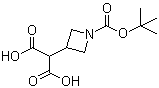 2-[1-[(tert-Butoxy)carbonyl]-3-azetidinyl]propanedioic acid molecular structure (CAS 183062-97-7)
