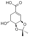 3,4-O-异亚丙基莽草酸分子结构 (CAS 183075-03-8)