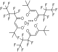 三(1,1,1,2,2,3,3-七氟-7,7-二甲基-4,6-辛二酮酸)镝分子结构 (CAS 18323-98-3)