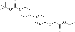 4-[2-(Ethoxycarbonyl)-5-benzofuranyl]-1-piperazinecarboxylic acid tert-butyl ester molecular structure (CAS 183288-43-9)