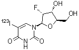 2'-Deoxy-2'-fluoro-5-(iodo-<sup>123</sup>I)uridine molecular structure (CAS 183293-80-3)