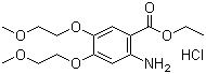 2-Amino-4,5-bis(2-methoxyethoxy)benzoic acid ethyl ester hydrochloride molecular structure (CAS 183322-17-0)