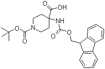 N-Boc-4-(Fmoc-amino)piperidine-4-carboxylic acid molecular structure (CAS 183673-66-7)