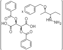 [S-(R',R')]-2,3-Bis(benzoyloxy)butanedioic acid compd. with [S-(R',R')]-[1-ethyl-2-(phenylmethoxy)propyl]hydrazine molecular structure (CAS 183871-36-5)