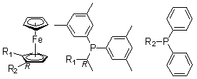 (R)-1-[(1R)-1-[Bis(3,5-dimethylphenyl)phosphino]ethyl]-2-(diphenylphosphino)ferrocene molecular structure (CAS 184095-69-0)