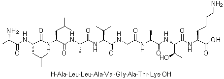 L-丙氨酰-L-亮氨酰-L-亮氨酰-L-丙氨酰-L-缬氨酰甘氨酰-L-丙氨酰-L-苏氨酰-L-赖氨酸分子结构 (CAS 184297-65-2)