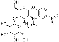4-Nitrophenyl 2-(acetylamino)-2-deoxy-4-O-beta-D-galactopyranosyl-alpha-D-glucopyranoside molecular structure (CAS 184377-56-8)