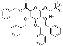 2,3,4-Tris-O-(phenylmethyl)-alpha-D-glucopyranuronic acid phenylmethyl ester 1-(2,2,2-trichloroethanimidate) molecular structure (CAS 184698-69-9)
