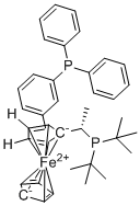 结构式 CAS# 1854067-37-0, (S)-1-[(S)-1-(二叔丁基膦基)乙基]-2-[2-(二苯基膦基)苯基]二茂铁