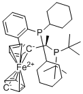 (R)-1-[(R)-1-(Di-tert-butylphosphino)ethyl]-2-[2-(dicylohexylphosphino)phenyl]ferrocene molecular structure (CAS 1854067-50-7)
