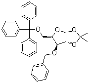 1,2-O-(1-Methylethylidene)-3-O-(phenylmethyl)-5-O-(triphenylmethyl)-alpha-D-xylofuranose molecular structure (CAS 185541-37-1)