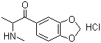 2-甲基氨基-1-(3,4-亚甲二氧苯基)-1-丙酮盐酸盐分子结构 (CAS 186028-80-8)