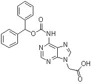 6-[[(Diphenylmethoxy)carbonyl]amino]-9H-purine-9-acetic acid molecular structure (CAS 186046-80-0)