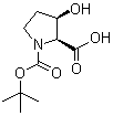 (2S,3R)-3-Hydroxy-1,2-pyrrolidinedicarboxylic acid 1-(1,1-dimethylethyl) ester molecular structure (CAS 186132-96-7)
