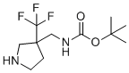 tert-Butyl ((3-(trifluoromethyl)pyrrolidin-3-yl)methyl)carbamate molecular structure (CAS 186203-22-5)
