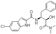 5-Chloro-N-[(1S,2R)-3-(dimethylamino)-2-hydroxy-3-oxo-1-(phenylmethyl)propyl]-1H-indole-2-carboxamide molecular structure (CAS 186392-40-5)