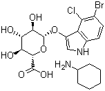 5-溴-4-氯-3-吲哚基-beta-D-葡糖苷酸环己胺盐分子结构 (CAS 18656-96-7)