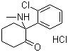 structure of CAS# 1867-66-9, Ketamine hydrochloride;(+/-)-2-(2-Chlorophenyl)-2-(methylamino)cyclohexanone hydrochloride