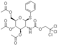Phenyl 2-deoxy-1-thio-2-[[(2,2,2-trichloroethoxy)carbonyl]amino]-beta-D-glucopyranoside 3,4,6-triacetate molecular structure (CAS 187022-49-7)