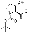(2S,3S)-3-Hydroxy-1,2-pyrrolidinedicarboxylic acid 1-(1,1-dimethylethyl) ester molecular structure (CAS 187039-57-2)