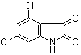 结构式 CAS# 18711-15-4, 4,6-二氯-1H-吲哚-2,3-二酮
