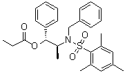 (+)-2,4,6-Trimethyl-N-[(1S,2R)-1-methyl-2-(1-oxopropoxy)-2-phenylethyl]-N-(phenylmethyl)benzenesulfonamide molecular structure (CAS 187324-66-9)