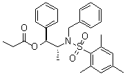 2,4,6-Trimethyl-N-[(1R,2S)-1-methyl-2-(1-oxopropoxy)-2-phenylethyl]-N-(phenylmethyl)benzenesulfonamide molecular structure (CAS 187324-67-0)
