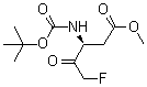 structure of CAS# 187389-53-3, (3S)-3-[[(1,1-Dimethylethoxy)carbonyl]amino]-5-fluoro-4-oxo-pentanoic acid methyl ester