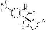 structure of CAS# 187523-35-9, Flindokalner;(+)-BMS-204352; (+)-MaxiPost; (S)-3-(5-Chloro-2-methoxyphenyl)-1,3-dihydro-3-fluoro-6-(trifluoromethyl)-2H-indol-2-one; BMS 204352; (3S)-3-(5-Chloro-2-methoxyphenyl)-3-fluoro-1,3-dihydro-6-(trifluoromethyl)-2H-indol-2-one; MaxiPost