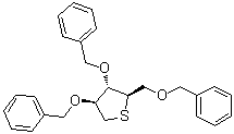 structure of CAS# 187590-77-8, 2,3,5-Tri-O-benzyl-1,4-dideoxy-1,4-epithio-D-arabinitol;1,4-Dideoxy-1,4-epithio-2,3,5-tris-O-(phenylmethyl)-D-arabinitol