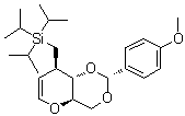 1,5-Anhydro-2-deoxy-4,6-O-[(R)-(4-methoxyphenyl)methylene]-3-O-[tris(1-methylethyl)silyl]-D-arabino-hex-1-enitol molecular structure (CAS 187879-14-7)