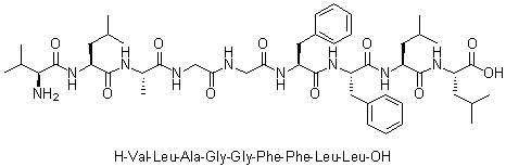 L-Valyl-L-leucyl-L-alanylglycylglycyl-L-phenylalanyl-L-phenylalanyl-L-leucyl-L-leucine molecular structure (CAS 187968-07-6)