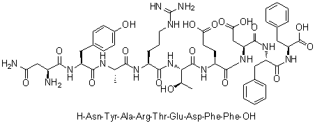L-Asparaginyl-L-tyrosyl-L-alanyl-L-arginyl-L-threonyl-L-alpha-glutamyl-L-alpha-aspartyl-L-phenylalanyl-L-phenylalanine molecular structure (CAS 187968-28-1)