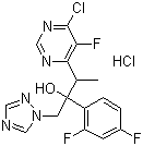 结构式 CAS# 188416-20-8, 3-(6-氯-5-氟嘧啶-4-基)-2-(2,4-二氟苯基)-1-(1H-1,2,4-三唑-1-基)-2-丁醇盐酸盐