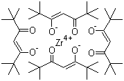 结构式 CAS# 18865-74-2, 四(2,2,6,6-四甲基-3,5-庚二酮酸)锆