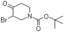 structure of CAS# 188869-05-8, 3-Bromo-4-oxopiperidine-1-carboxylic acid tert-butyl ester;1-Boc-3-bromo-4-oxopiperidine