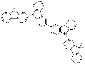 9-(3-二苯并呋喃基)-9'-(9,9-二甲基-9H-芴-2-基)-3,3'-联-9H-咔唑分子结构 (CAS 1890157-72-8)