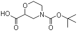 structure of CAS# 189321-66-2, 4-Boc-2-morpholinecarboxylic acid